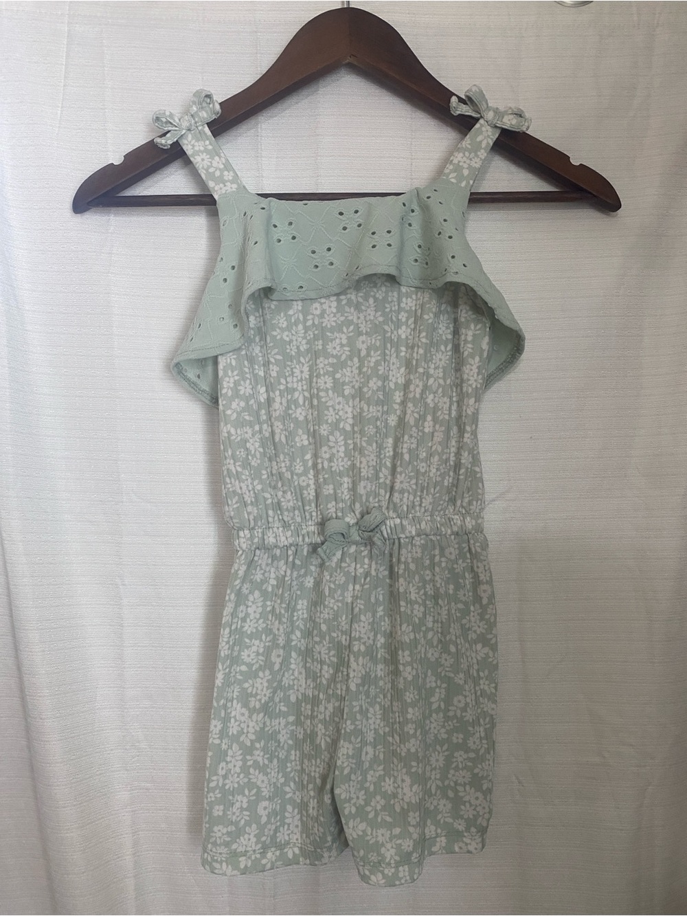 Light Mint Floral Romper Girl’s - Soft Summer